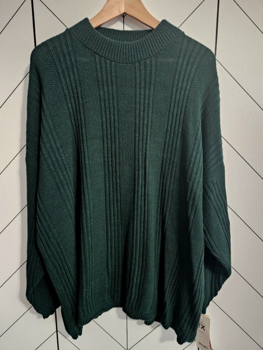 NWT Vintage Mathias Hunter Green Textured Sweater, Plus 2X